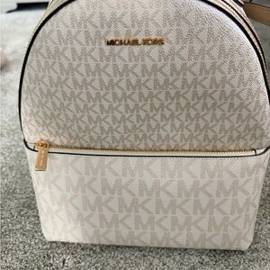 Michael Kors Beige Monogram Backpack